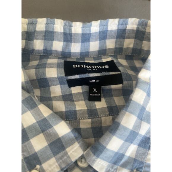 Lot Of 2 Bonobos Button LS Down Shirts (XL) Grey & Blue Check - Excellent Value - Picture 10 of 16